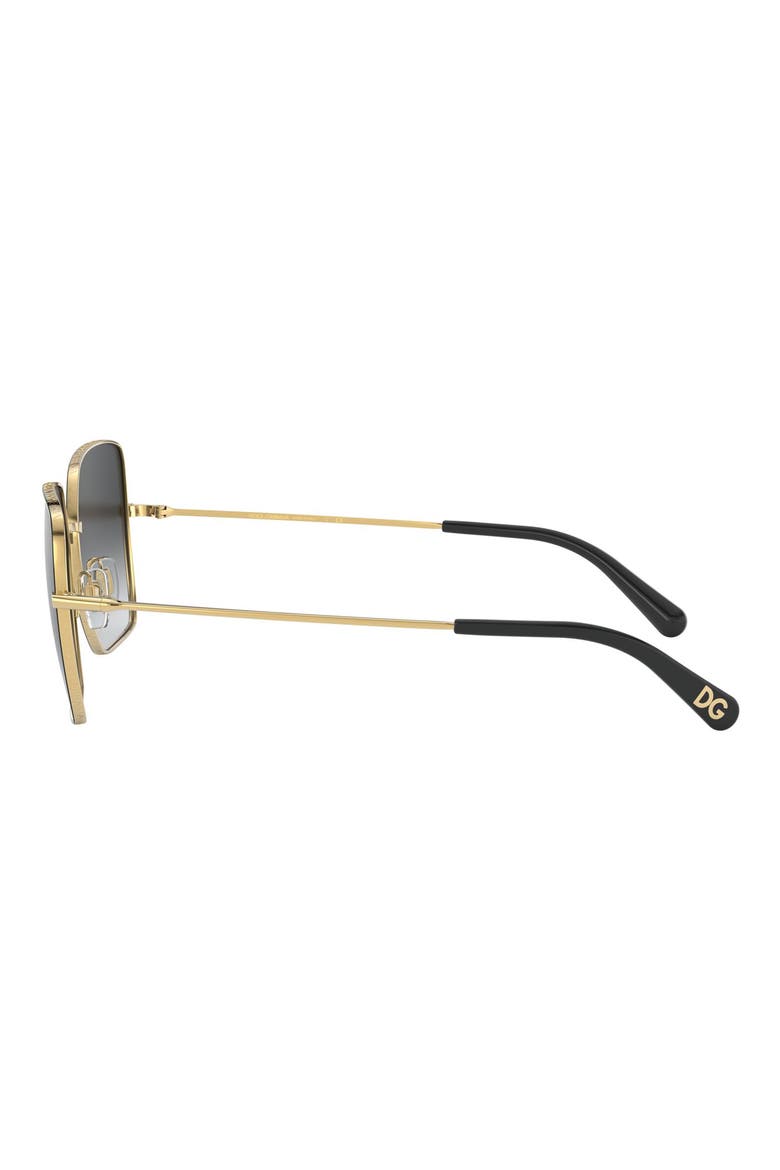57mm Gradient Square Sunglasses, Alternate, color, GOLD BLACK