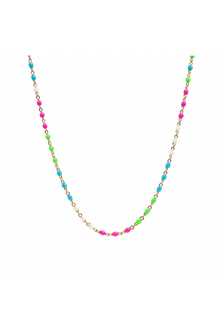 Dayton Rainbow Enamel Gold Filled Necklace, Main, color, Gold