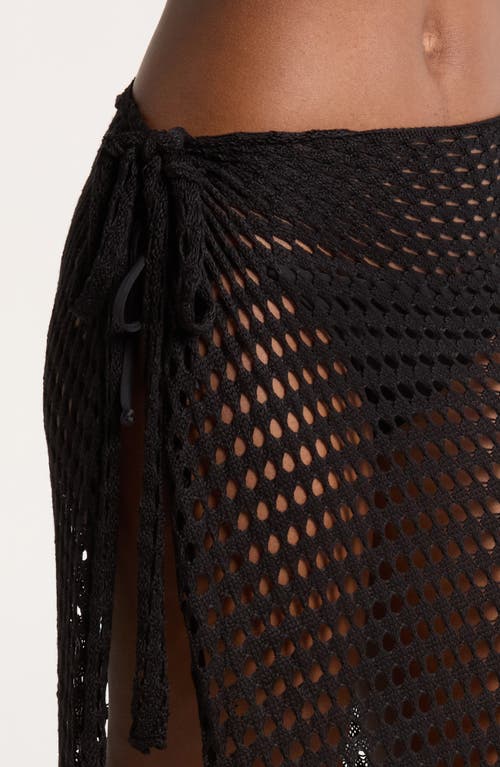 Nordstrom Open Stitch Cover-up Skirt In Black