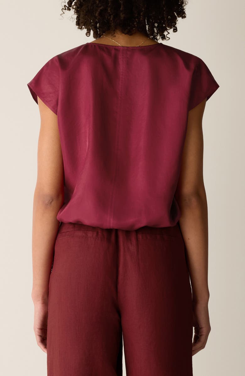 Eileen Fisher Cap Sleeve Woven Shirt, Alternate, color, Ruby