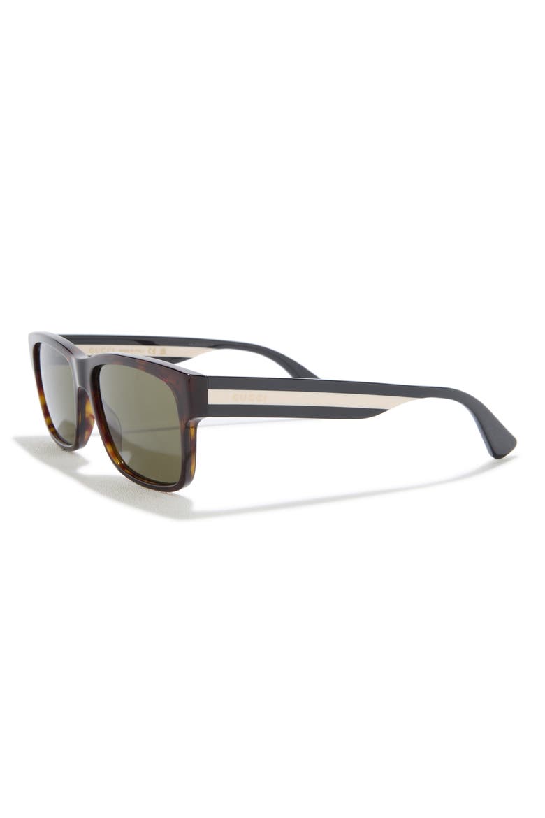 56mm Square Sunglasses, Alternate, color, HAVANA MULTICOLOR GREEN