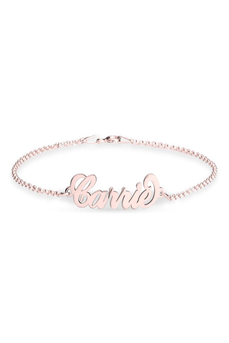 Personalized Nameplate Bracelet, Main, color, ROSE GOLD PLATED