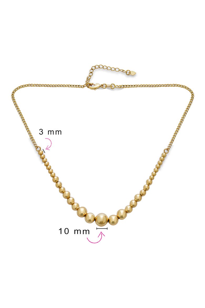 Graduated Ball Choker Necklace, Alternate, color, GOLD-TONE