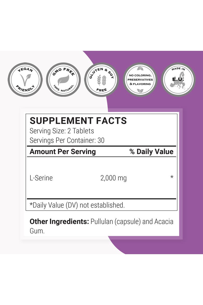 L-Serine Supplement 2000mg, Alternate, color, None