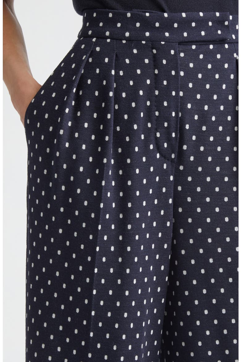 Pleated Dot Jacquard Knit Wide Leg Pants, Alternate, color, ULTRAMARINE