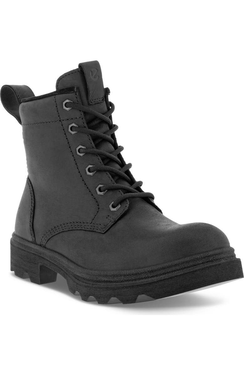 ECCO Grainer Lace-Up Leather Combat Boot, Main, color,