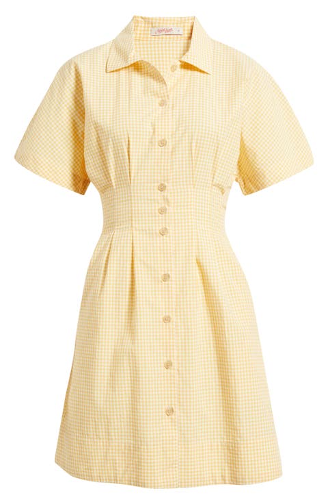 Arden Gingham Pima Cotton Mini Shirtdress
