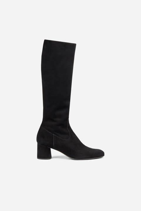 Lorette Water Resistant Velour Boot With Heel