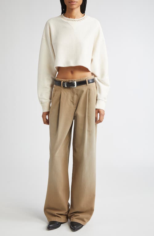 Golden Goose Journey Hollywood Waist Twill Wide Leg Pants In Brown