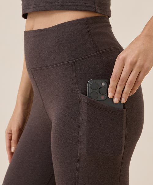 Pact On The Go-to Pocket Legging Made With Organic Cotton In Chocolate Heather