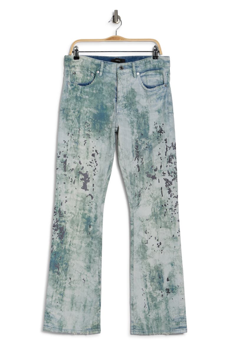 Embroidered Camo Flare Jeans, Alternate, color, LIGHT INDIGO