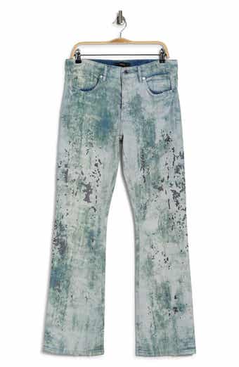 PURPLE BRAND Embroidered Camo Flare Jeans