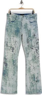 PURPLE BRAND Embroidered Camo Flare Jeans