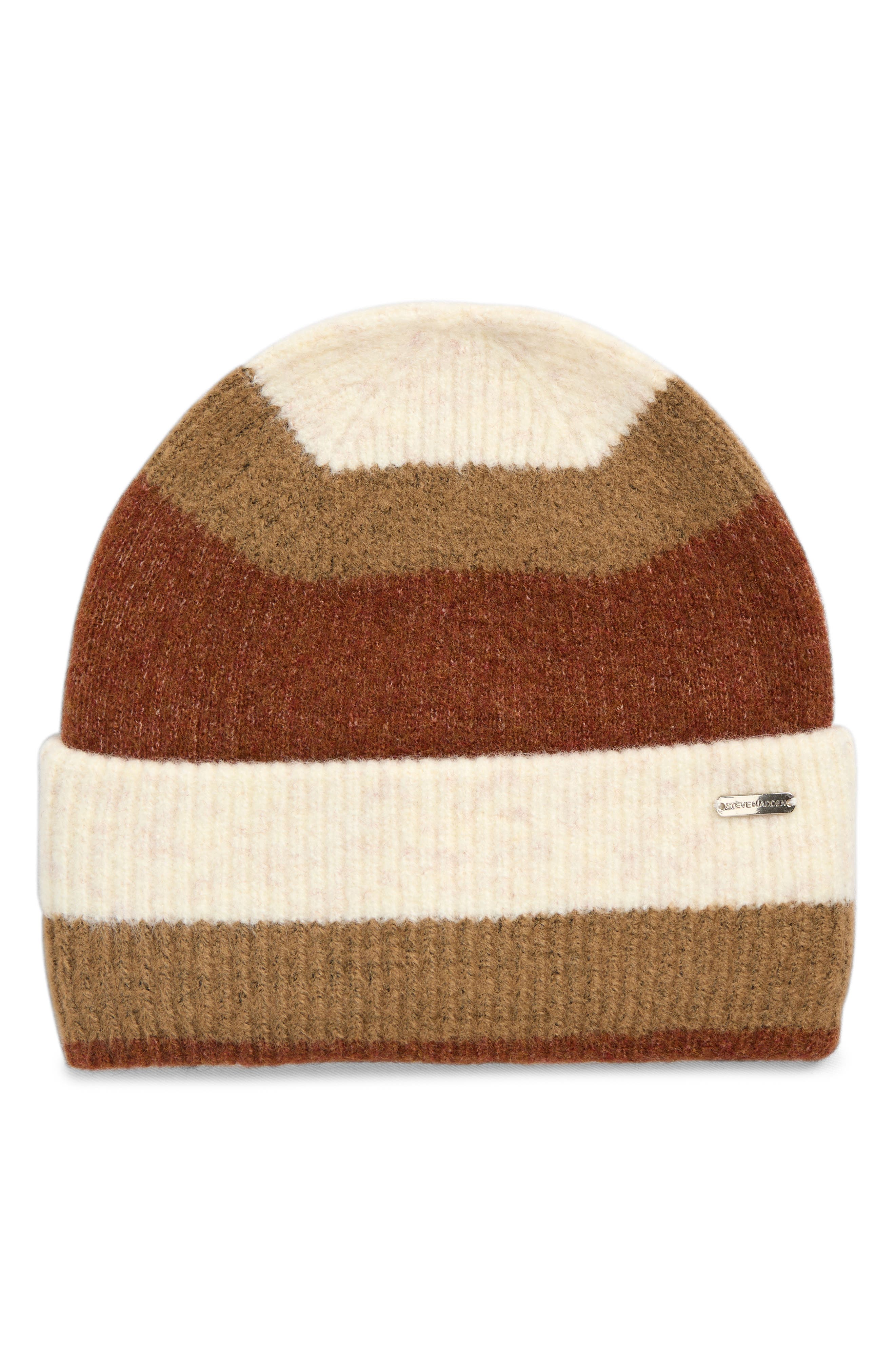 Steve Madden Striped Cuffed Beanie
