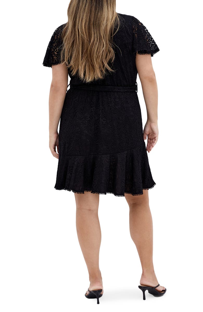 City Chic Sweat Lace Wrap Dress, Alternate, color, 