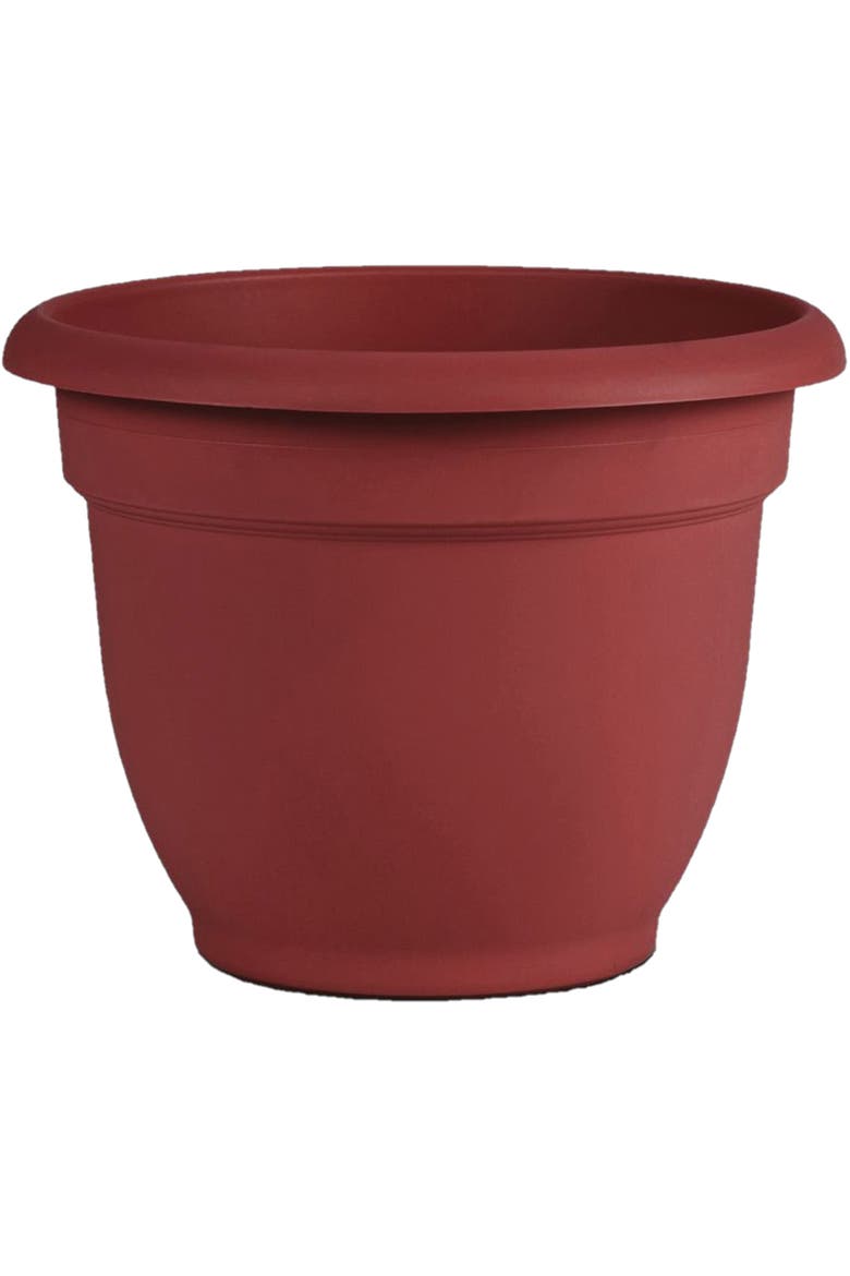 Ariana Pot Planter 12 Inch Burnt Red Resin Pot, Selfwatering, 3 Gallon, Main, color, Red