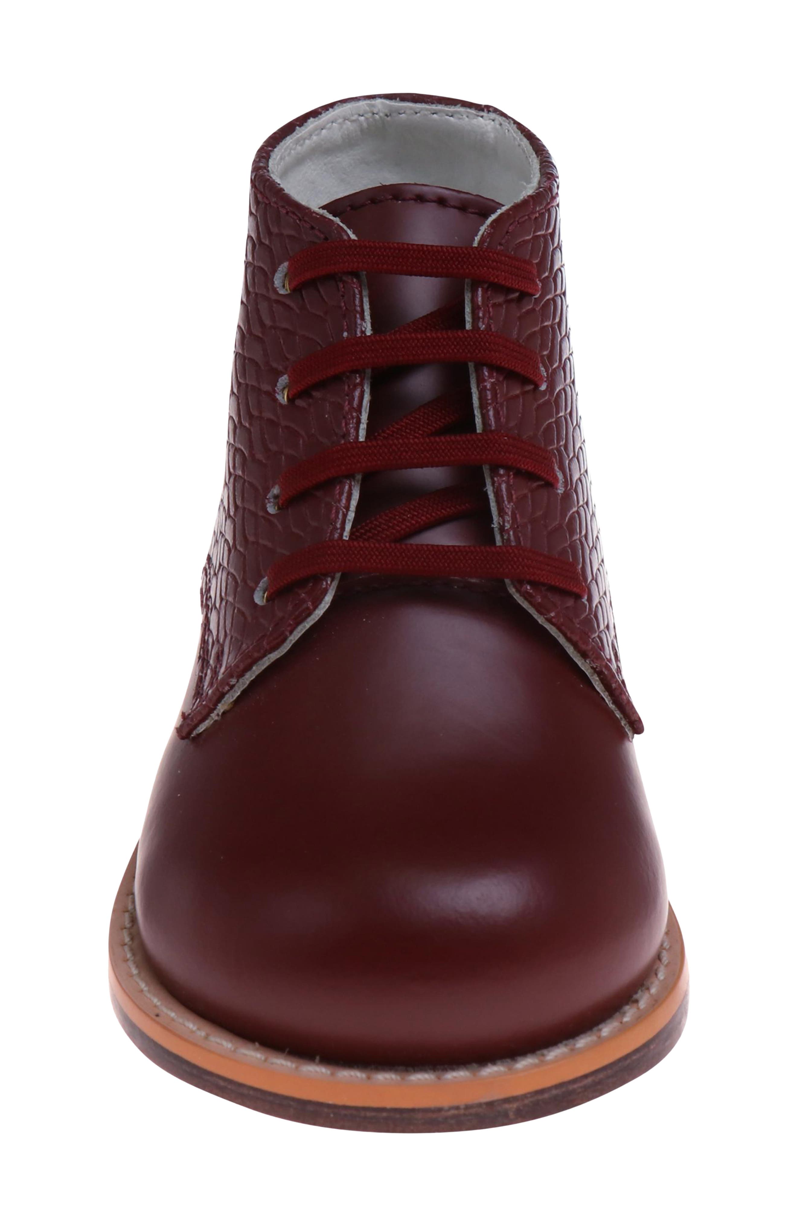 Kids' Lace-Up Boot, Alternate, color, BURGUNDY WOVEN