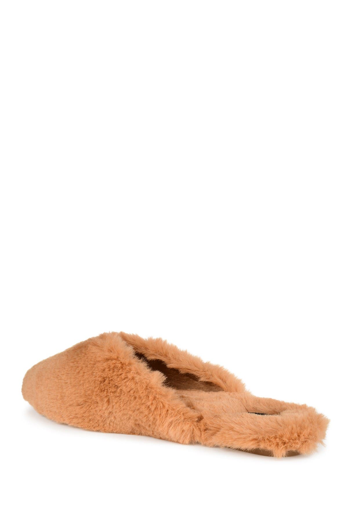 Journee Collection JOURNEE Sundown Faux Fur Slipper, Alternate, color, Camel