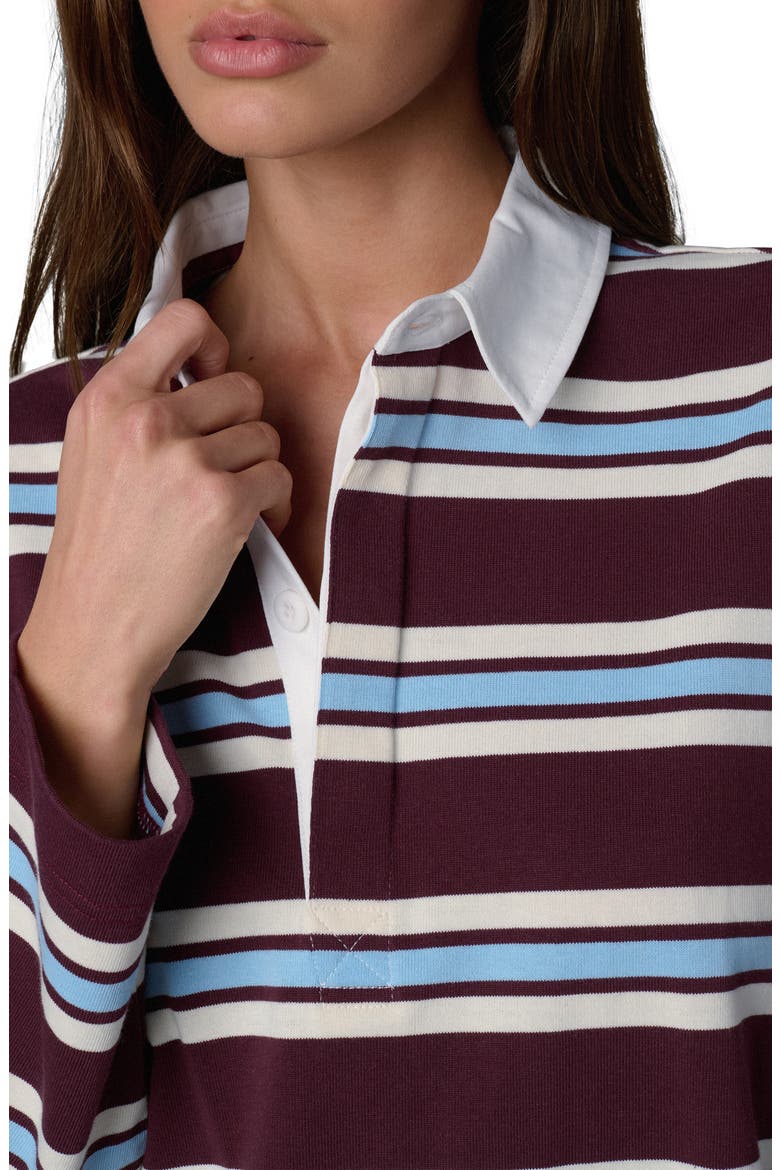 Dylan Striped Rugby Shirt, Alternate, color, OXBLOOD/ SKY RUGBY