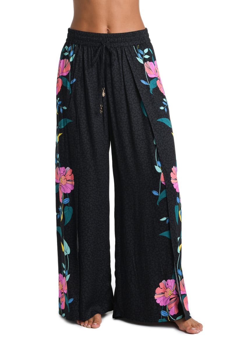 Sunshine 79 Cascade Cover-Up Beach Pants, Main, color, Black