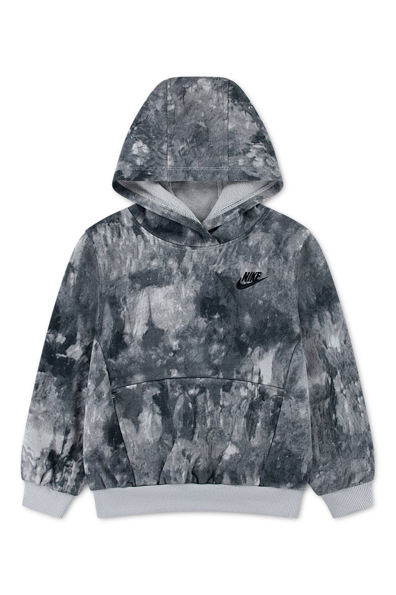 Kids' Sportswear Club Fleece Wave Dye Hoodie, Main, color, LIGHT SMOKE GRAY