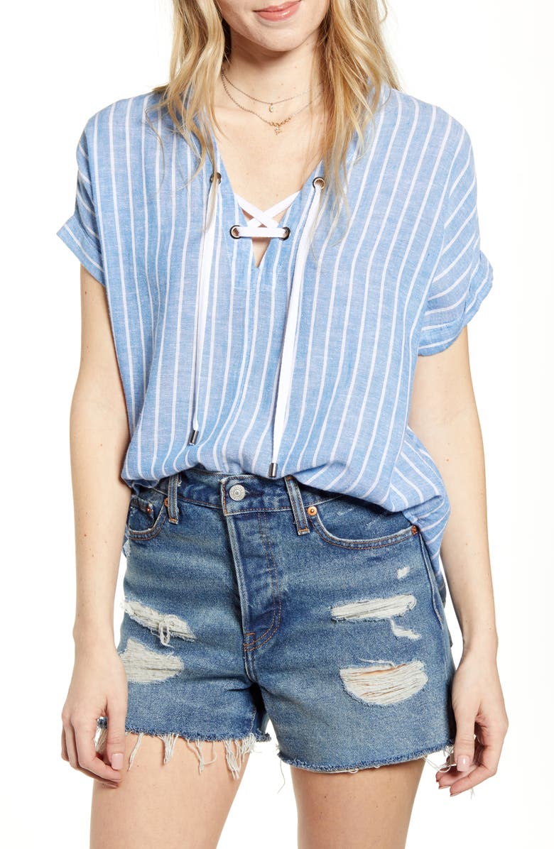 Rails Jeri Lace-Up Shirt, Main, color, 
