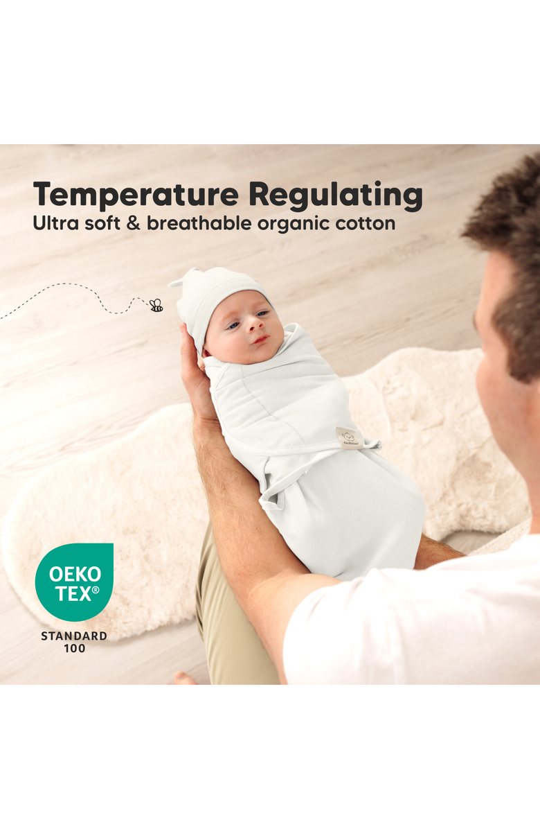 KeaBabies 3-Pack Soothe Swaddle Wraps with Knot Hats, Alternate, color, Nordic