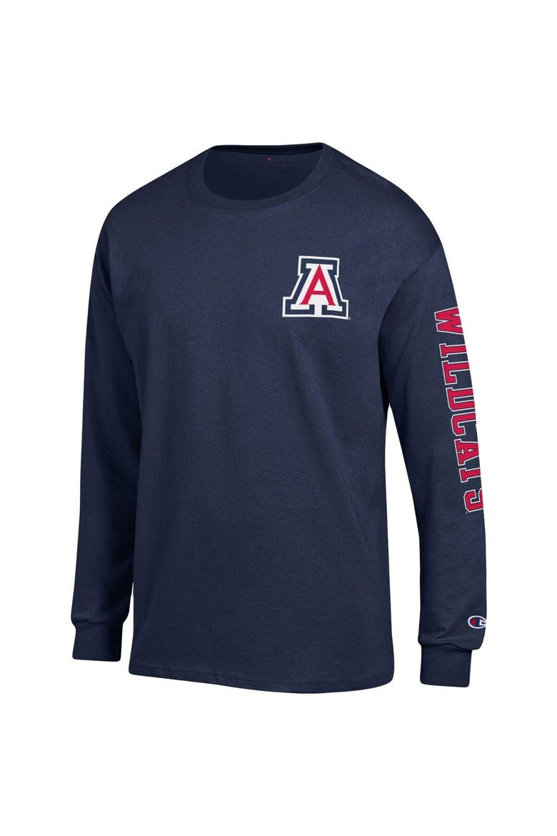 Men's Champion Navy Arizona Wildcats Team Stack Long Sleeve T-Shirt, Alternate, color, Navy