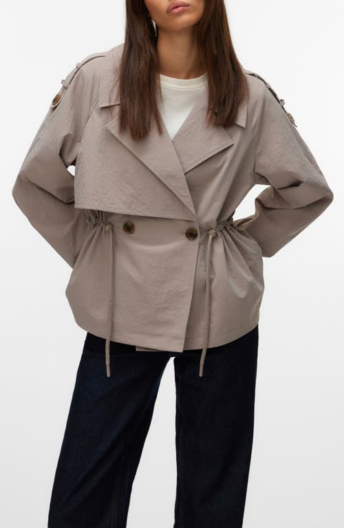 Vero Moda Brave Sienna Short Trench Jacket In Moon Rock