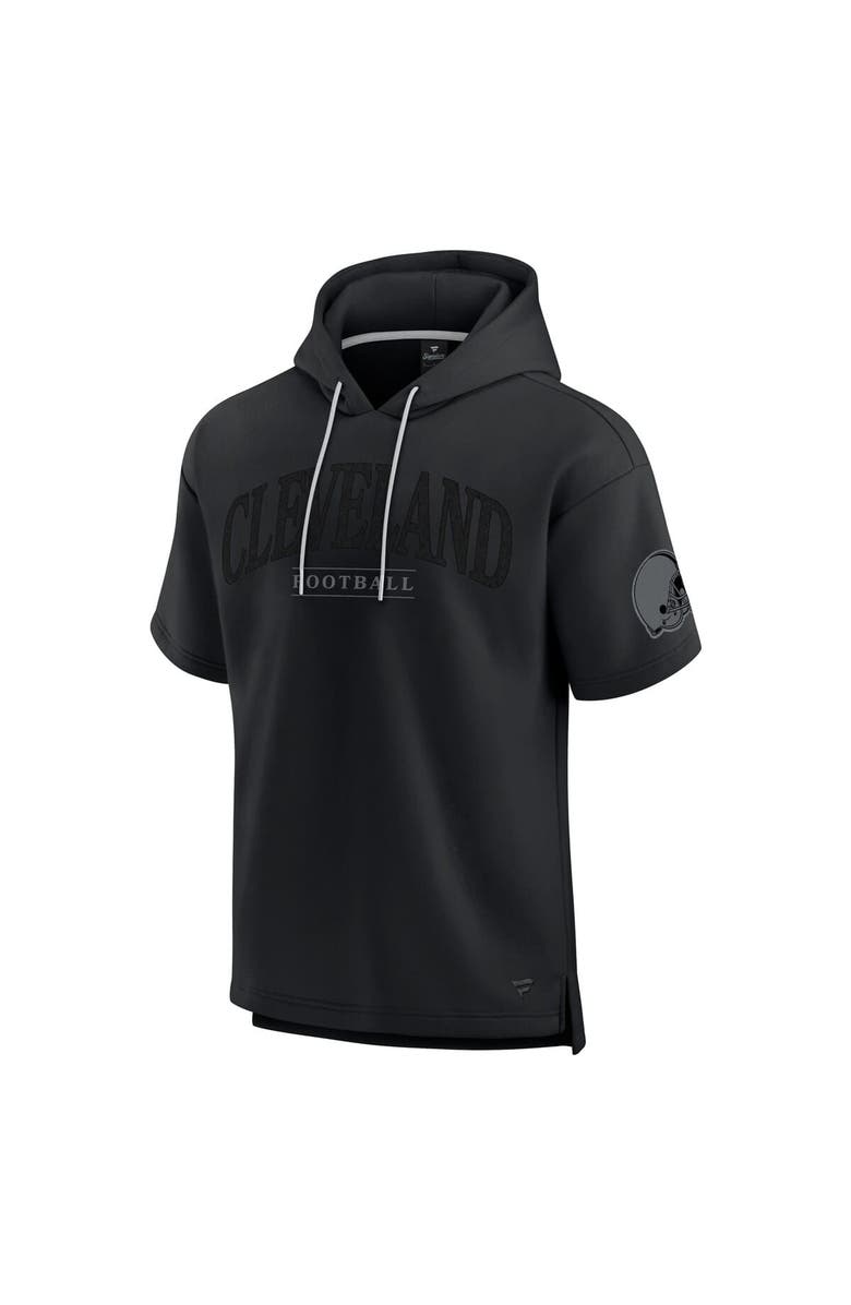 FANATICS Unisex Fanatics  Black Cleveland Browns Elements Ready Short Sleeve Pullover Hoodie, Alternate, color, 