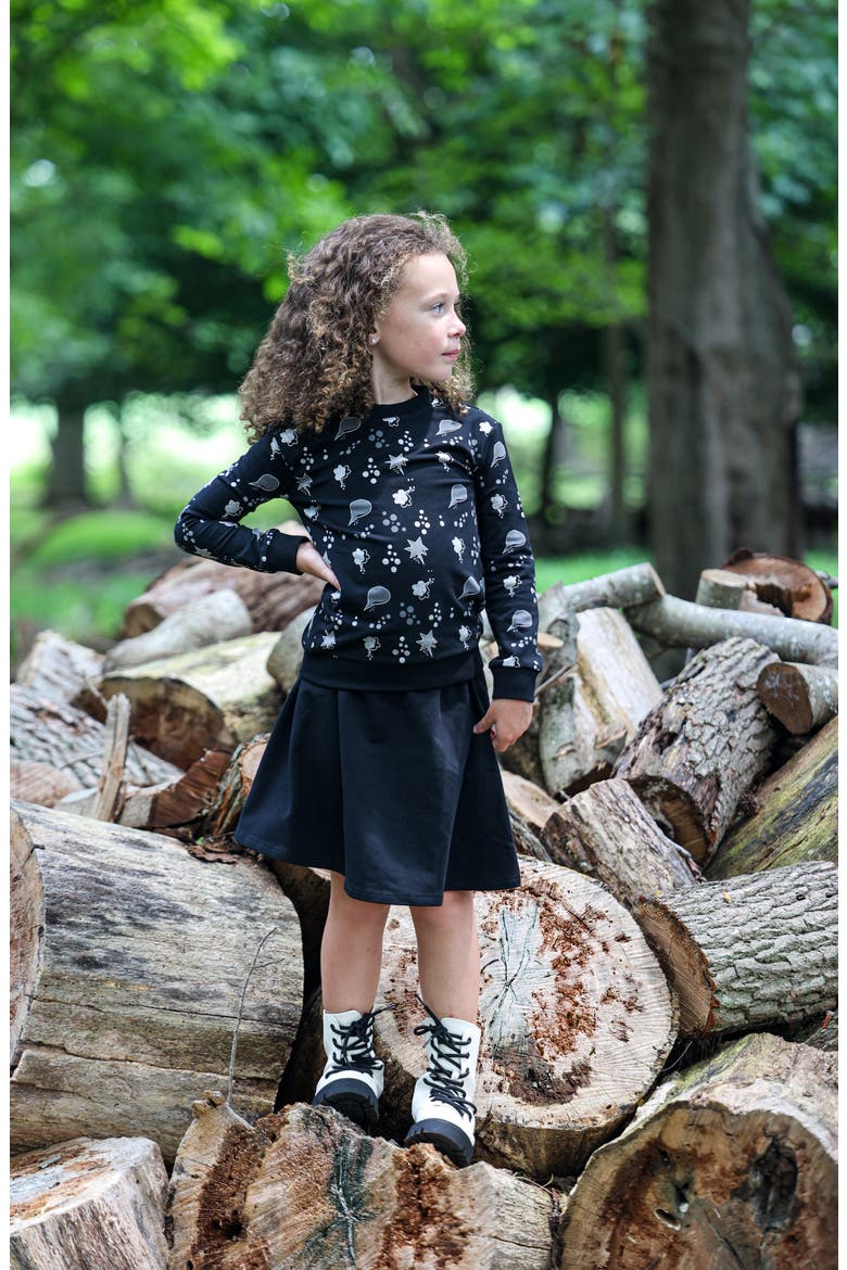 Kids' Super A-line Cotton Blend Skirt, Alternate, color, BLACK