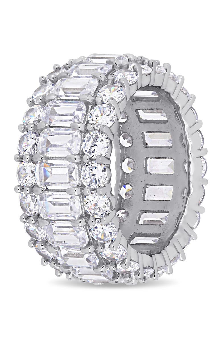 DELMAR Prong Set Round & Emerald Cut CZ Band Ring, Alternate, color,