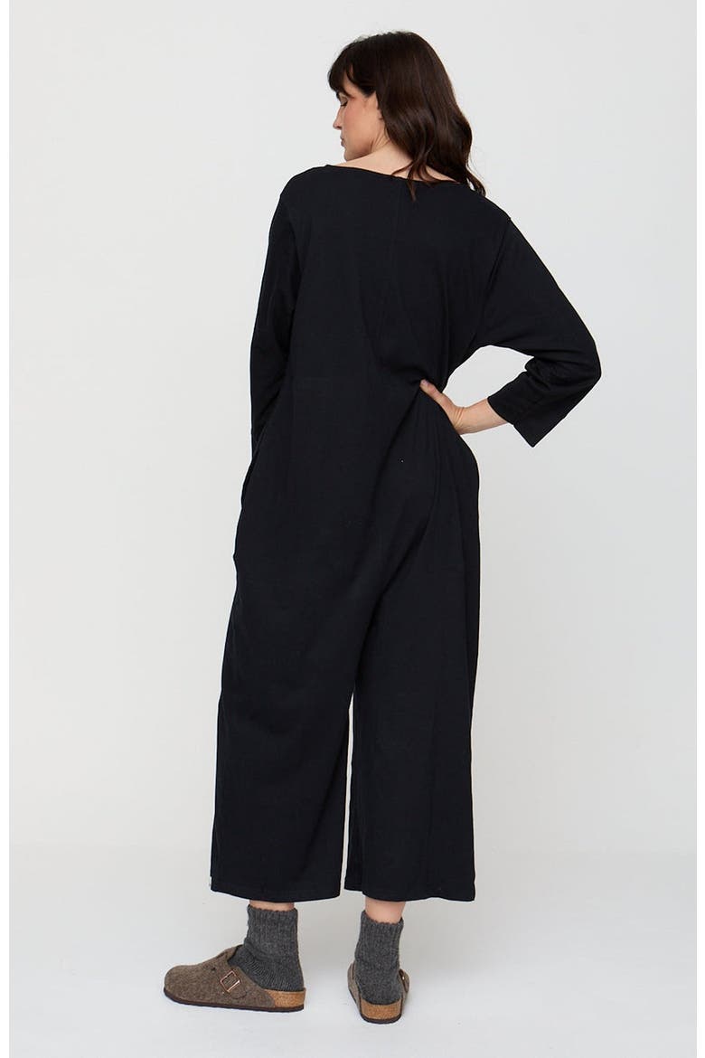 Organic Mai V-Neck Jumpsuit, Alternate, color, Black