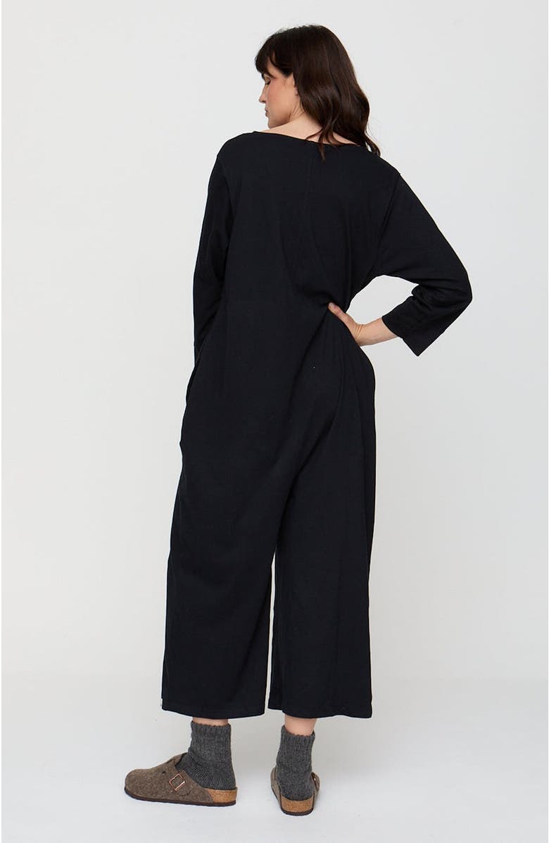Turtledove London Organic Mai V-Neck Jumpsuit, Alternate, color, Black