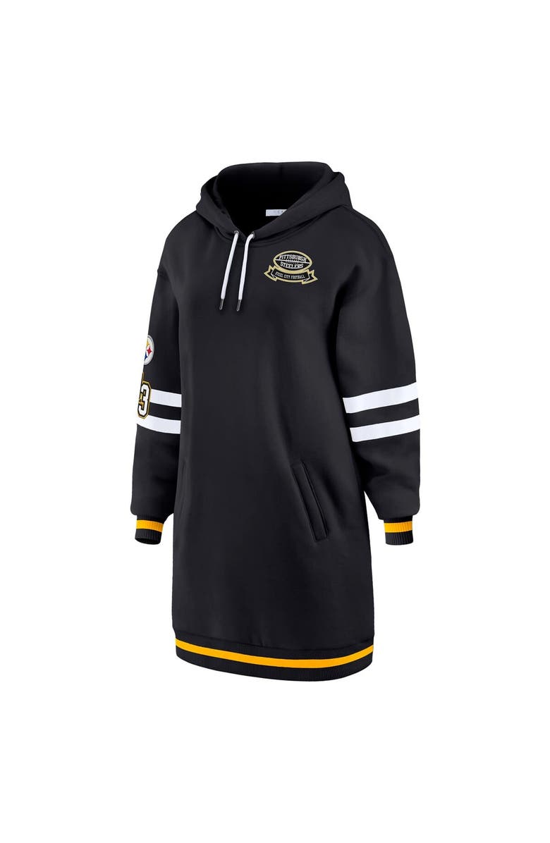 WEAR by Erin Andrews Women's WEAR by Erin Andrews Black Pittsburgh Steelers Hoodie Dress, Alternate, color, Black