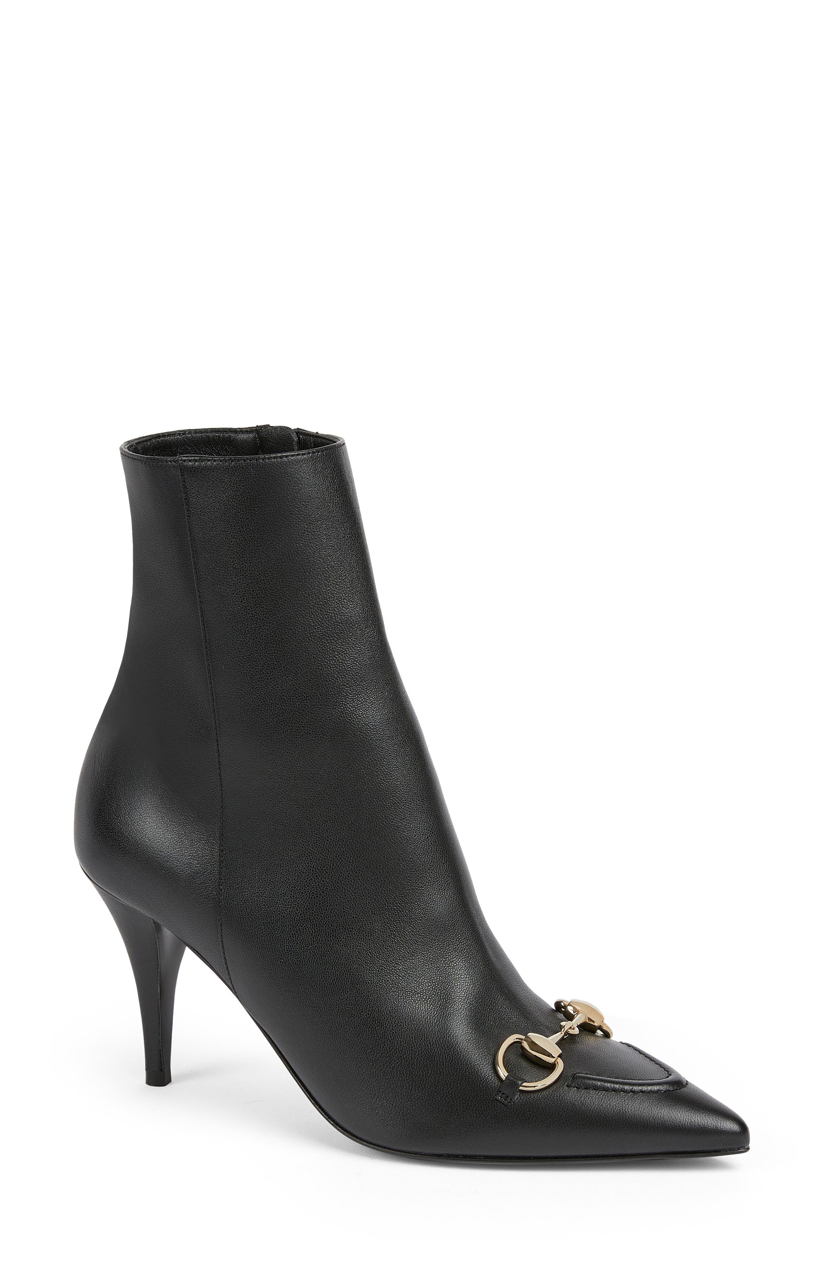 Gucci Erin Pointed Toe Bootie, Main, color, 001 Nero