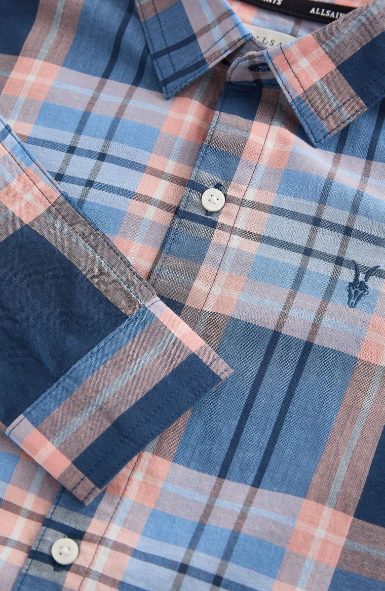 smALLSAINTS by ALLSAINTS Kids' Plaid Cotton Button-Up Shirt, Alternate, color, Blue