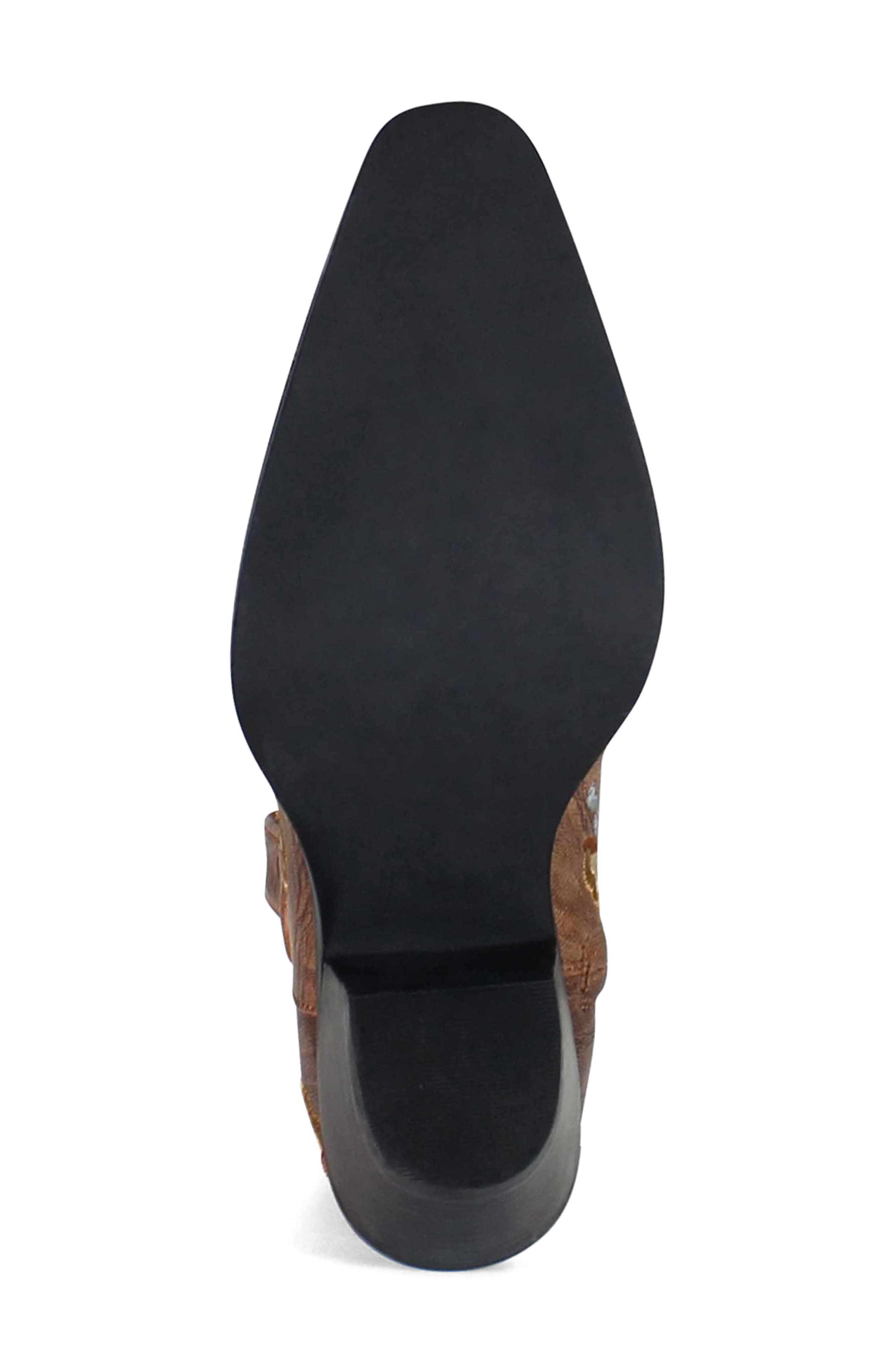 Diba True Cains Ville Embroidered Western Boot, Alternate, color, Brown/ Orange