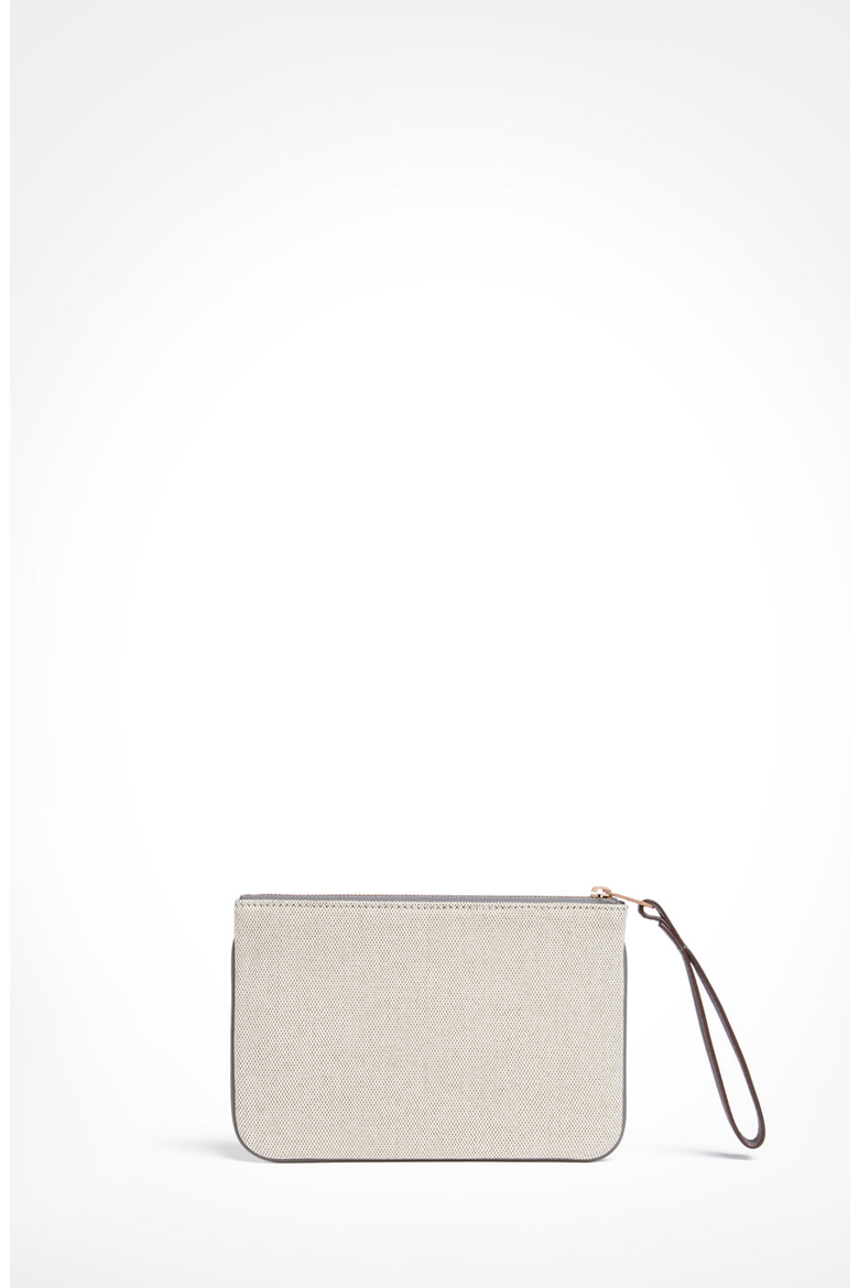 Canvas Leather Trim Travel Pouch, Alternate, color, Elephant Grey