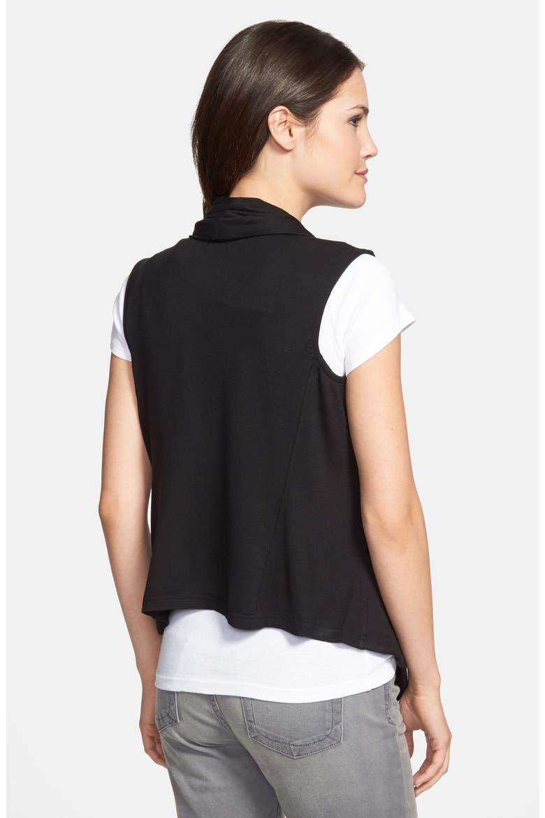 Drape Front Knit Vest, Alternate, color, BLACK