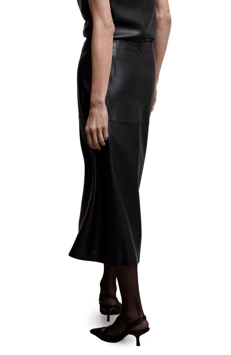 MANGO Faux Leather A-Line Skirt, Alternate, color,