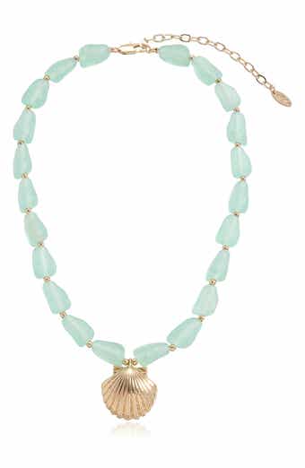 Seaside Beaded Pendant Necklace