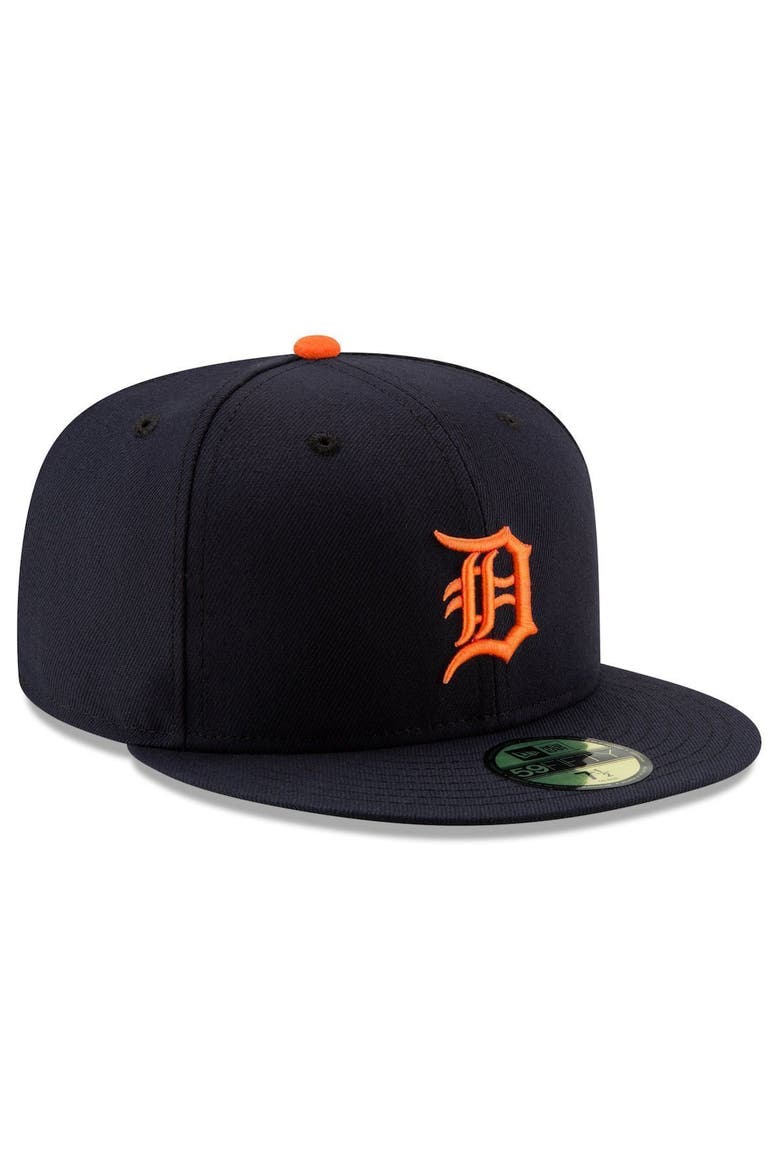 Men's New Era Navy Detroit Tigers Road Authentic Collection On-Field Logo 59FIFTY Fitted Hat, Alternate, color, NAVY