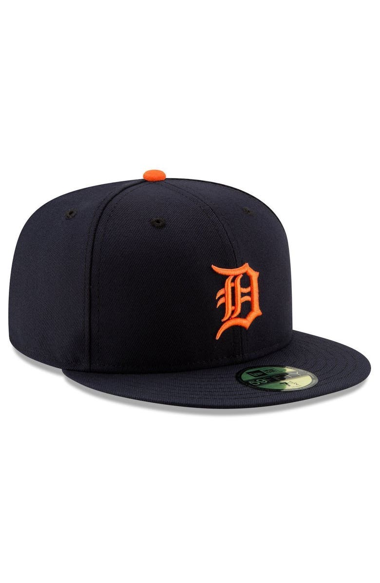 New Era Men's New Era Navy Detroit Tigers Road Authentic Collection On-Field Logo 59FIFTY Fitted Hat, Alternate, color, 