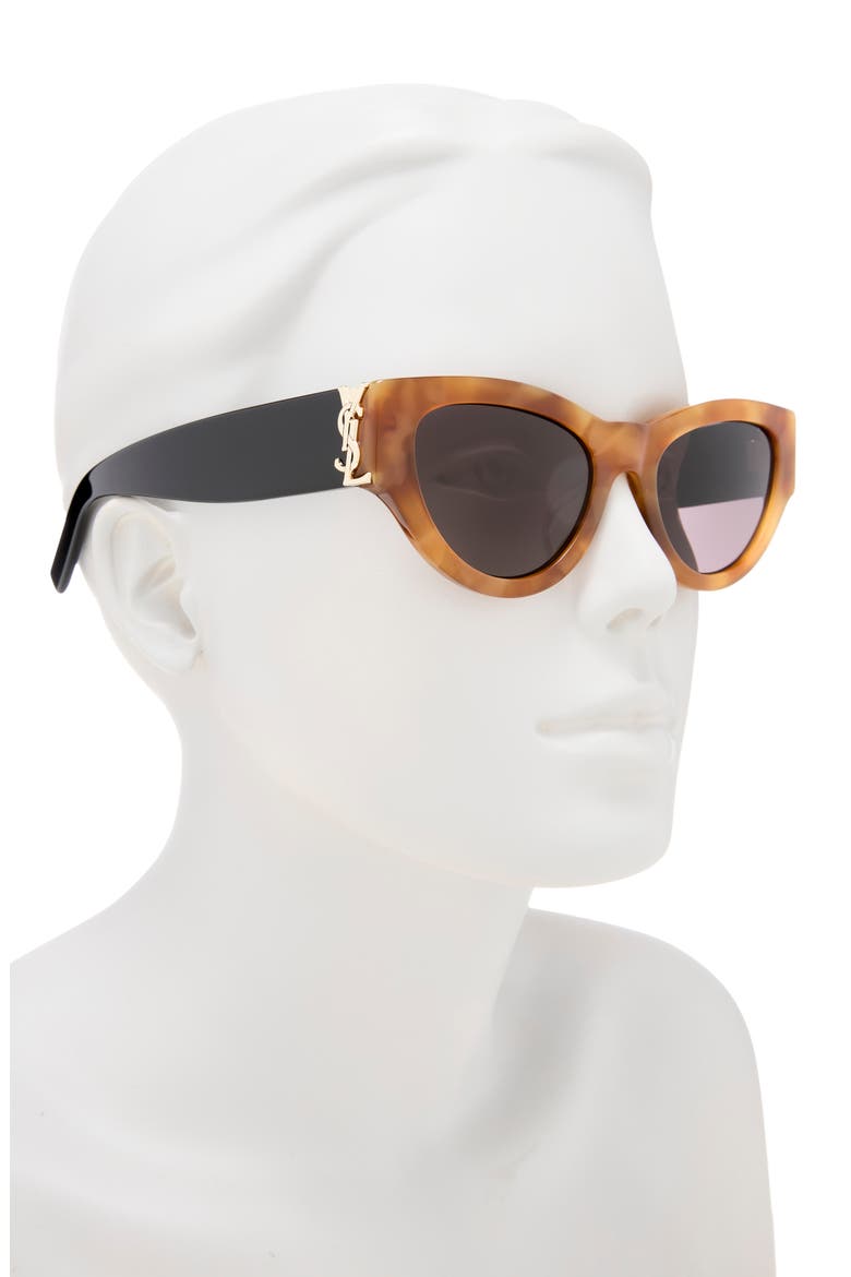 53mm Cat Eye Sunglasses, Alternate, color, HAVANA BLACK BLACK