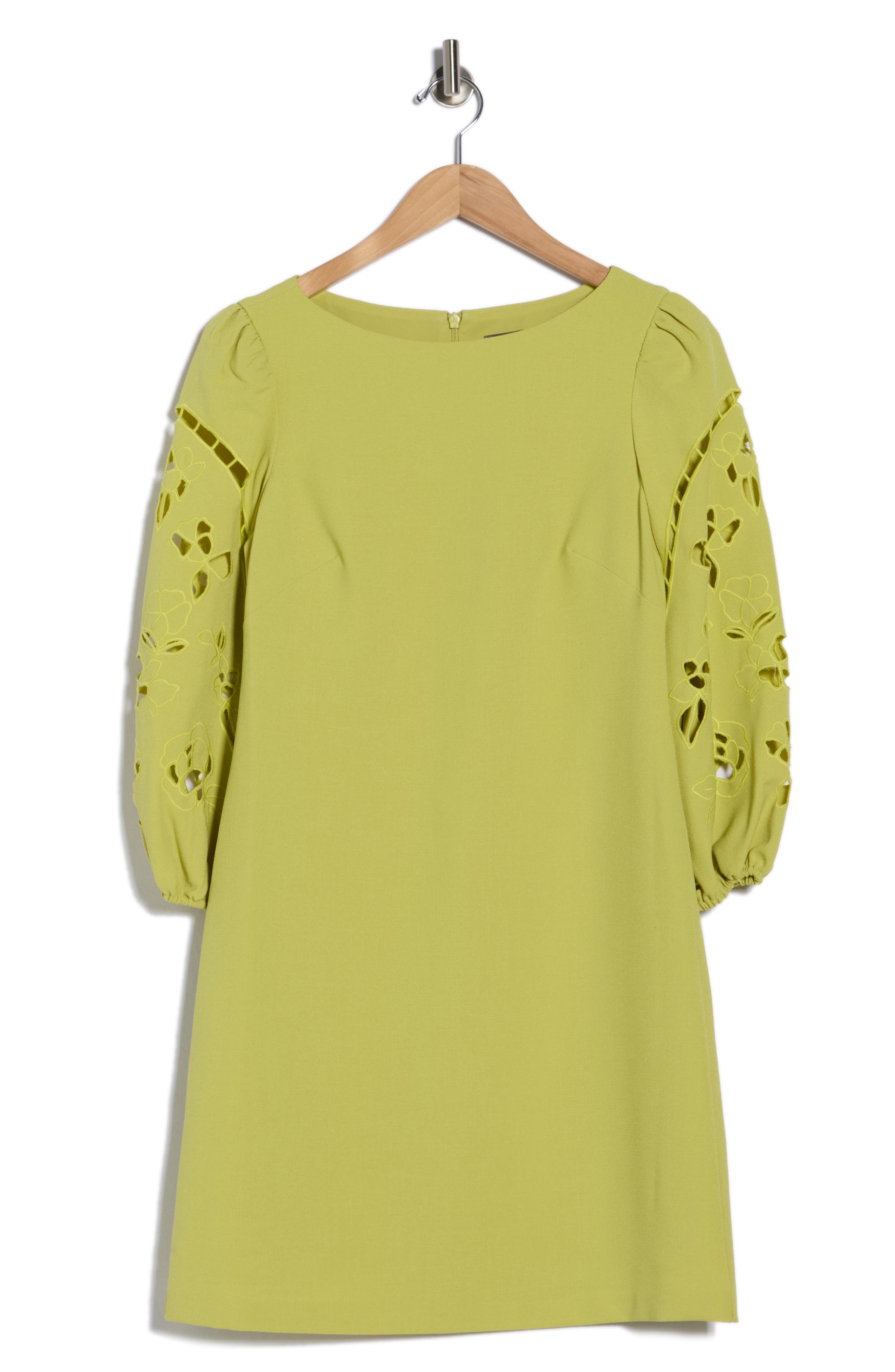 Vince Camuto Eyelet Sleeve Crepe Shift Dress