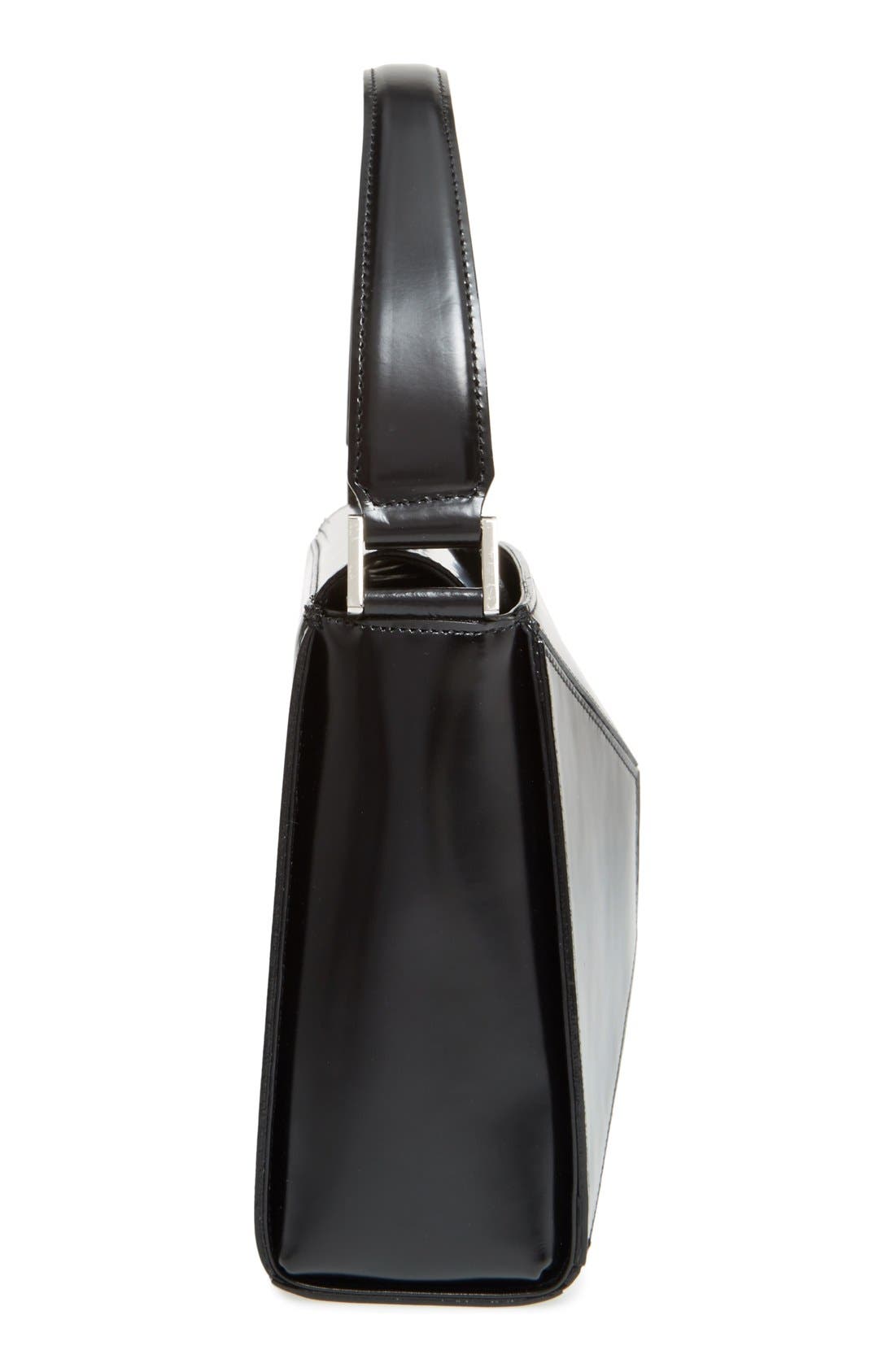Steer Glass Leather Handbag, Alternate, color, BLACK