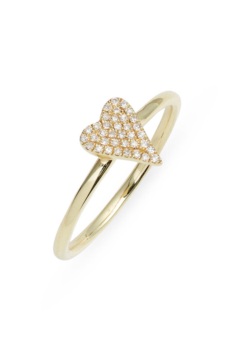 Elongated Diamond Heart Ring, Main, color, YELLOW