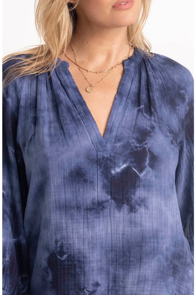 Tie Dye Gauze Top, Alternate, color, Milky Way Navy Tie Dye