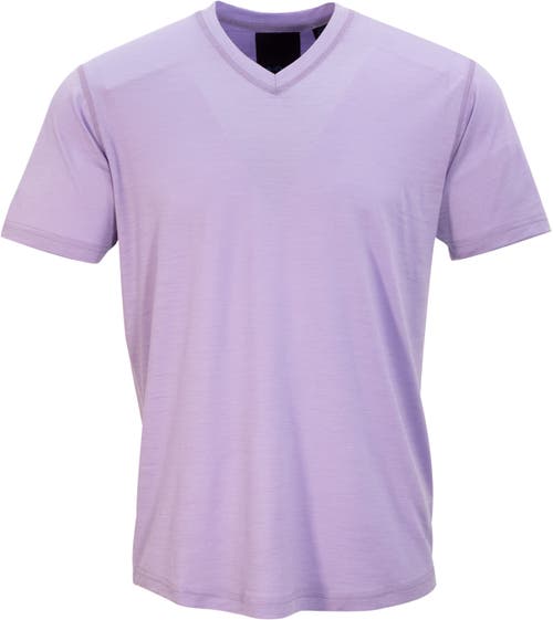 Lords Of Harlech Victor Extra Fine Merino Wool V-neck Shirt In Purple